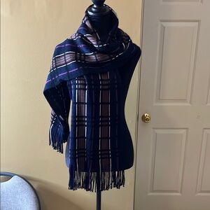 Plaid Fringe Scarf